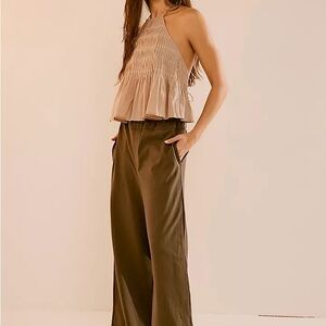 NWt Free People Beach Palma Pants/Medium/Pewter Green